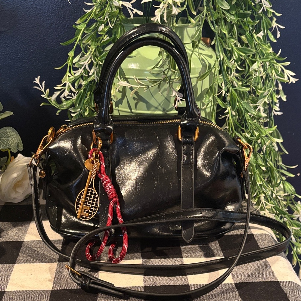 Elegant Black PU Leather Handbag